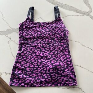 Lululemon Barre None Tank Top in Mini Cherry Cheetah Ultra Violet Size 4